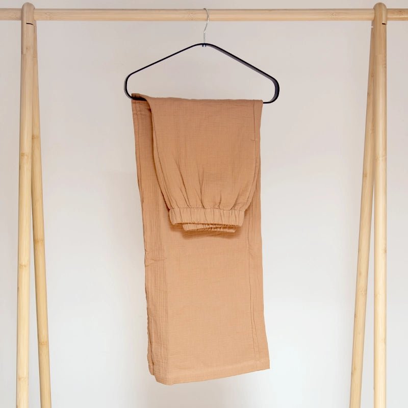 Cotton Sleeveless Top and Wide Leg Pants Set