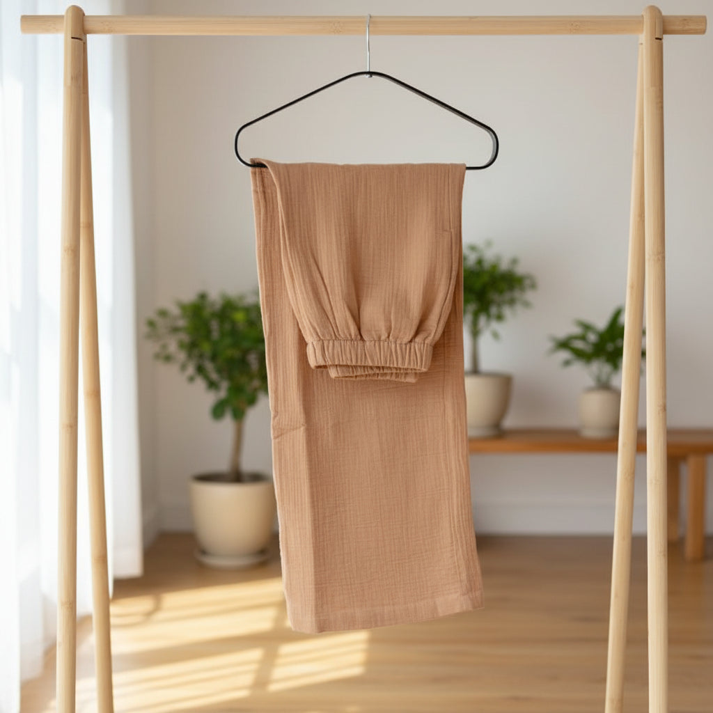 Cotton Sleeveless Top and Wide Leg Pants Set