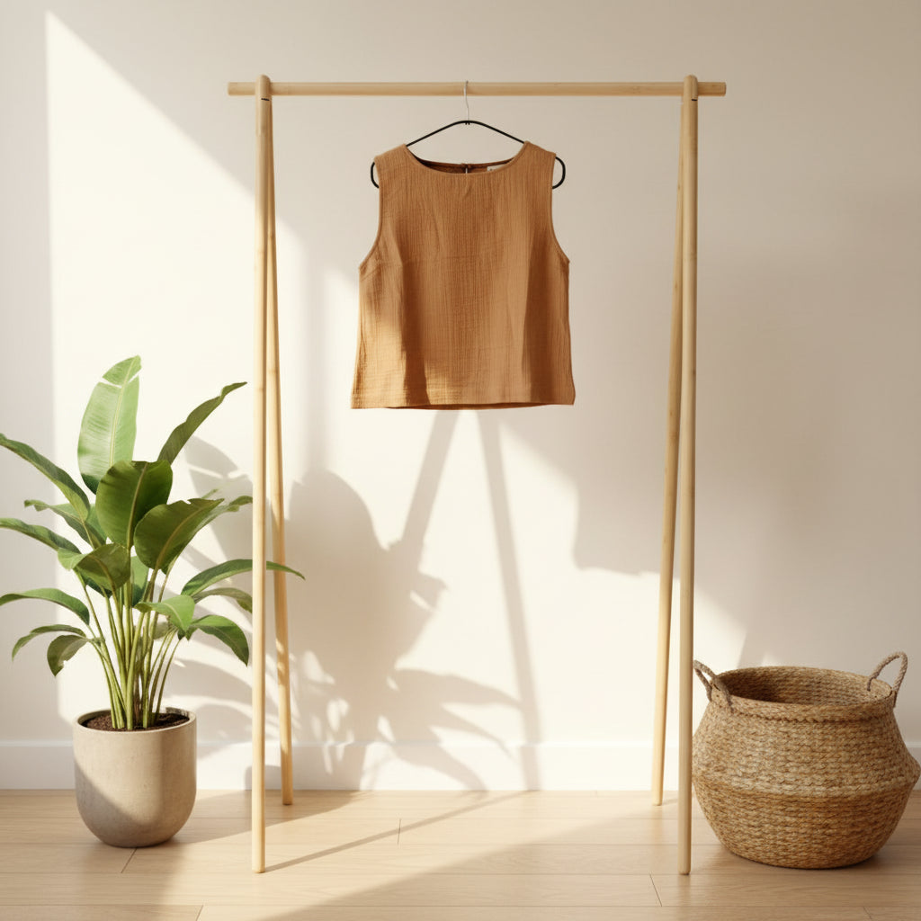 Cotton Sleeveless Top and Wide Leg Pants Set