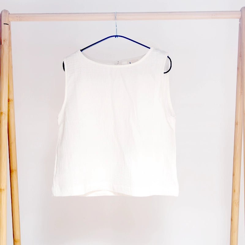 Cotton Sleeveless Top and Wide Leg Pants Set