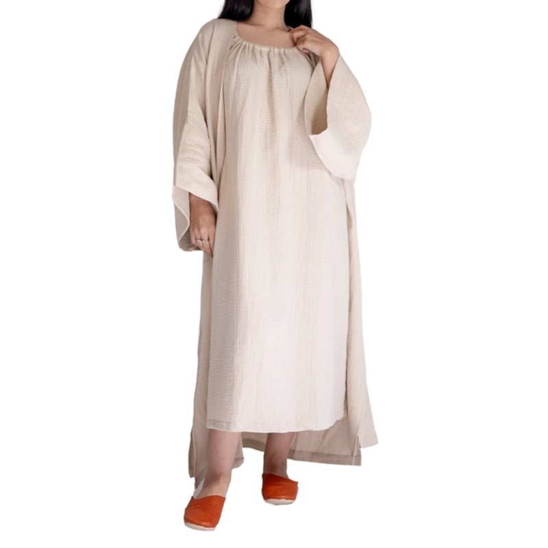 Fiona Halter Neck Long Dress - Beige