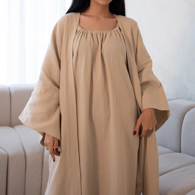 Fiona Halter Neck Long Dress - Beige