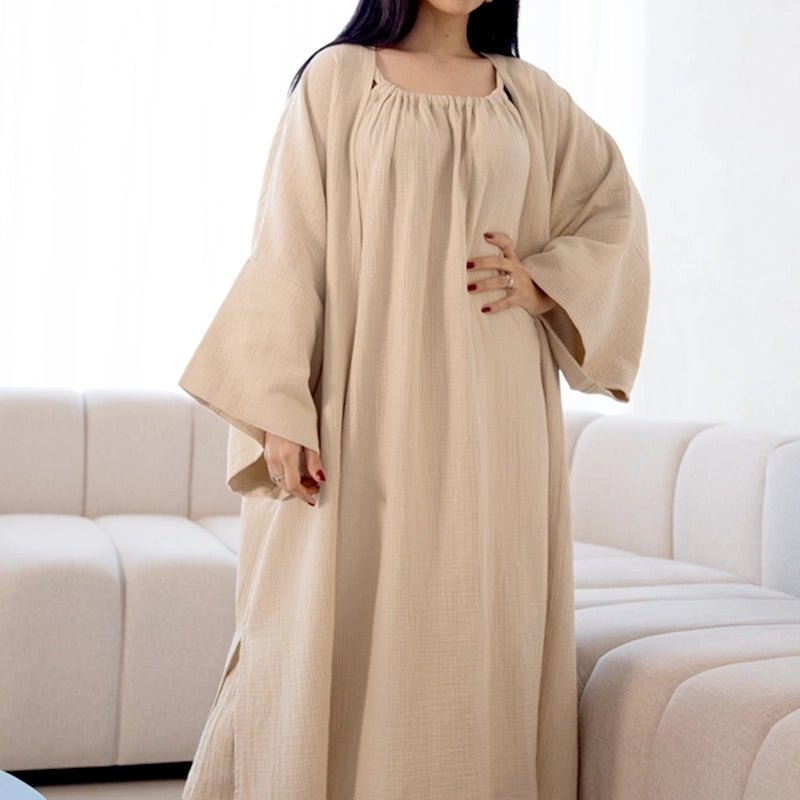 Fiona Halter Neck Long Dress - Beige