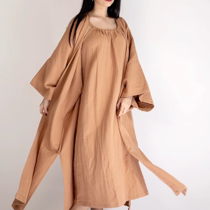 HAWA Fiona Halter Neck Long Dress - Brown in Kuwait - Waha Lifestyle