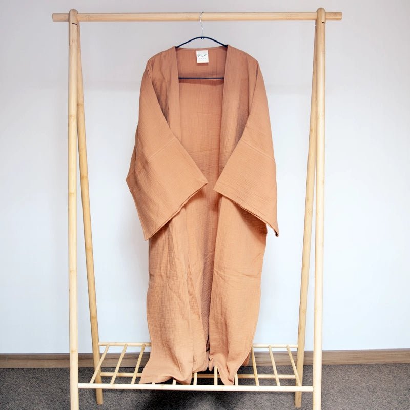 HAWA Long Cotton Kimono With Long Sleeves - Waha Lifestyle - Kuwait