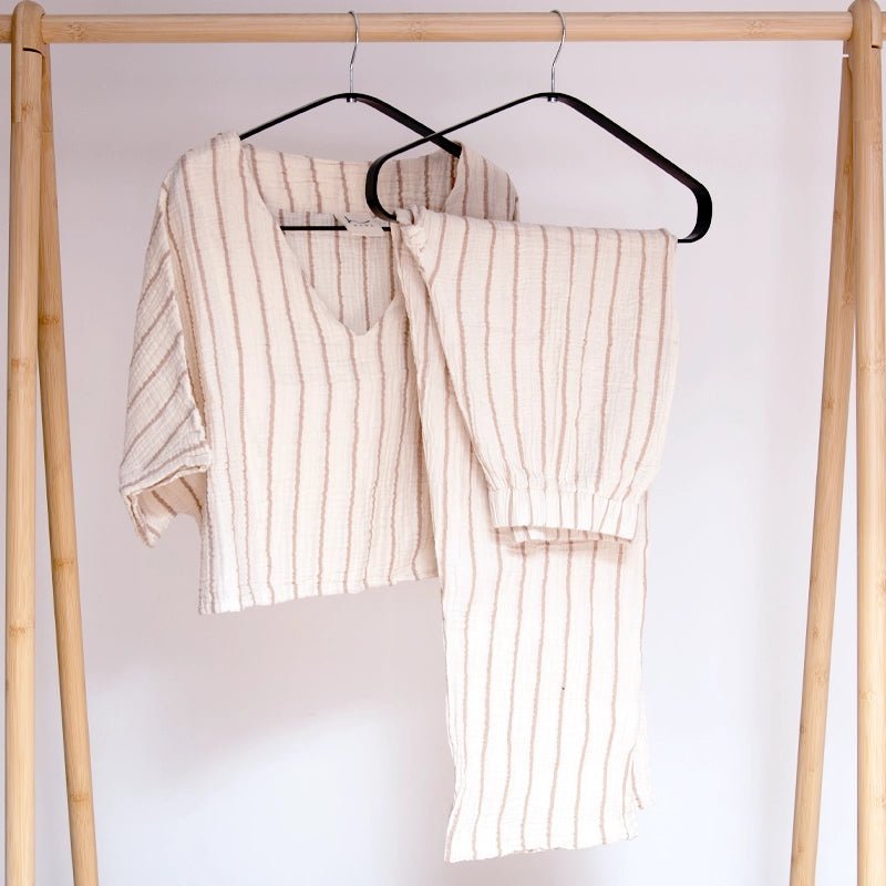 HAWA Sundown Stripe 2 - Piece Cotton Set - Copper - Waha Lifestyle