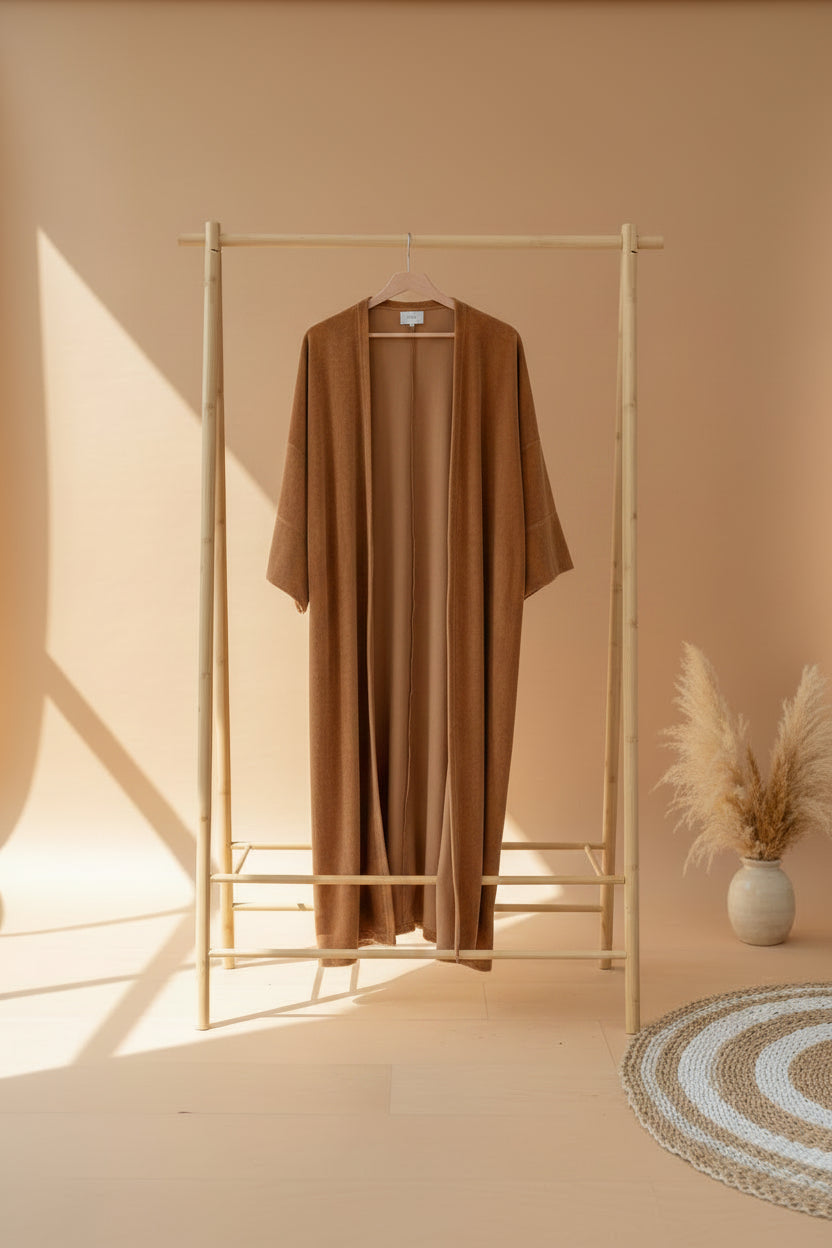 HAWA Velvet Kimono Set - Terracotta in Kuwait - Waha Lifestyle