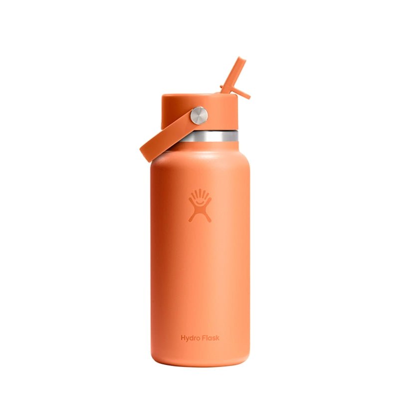 Insulated Water Bottle With Wide Mouth & Straw Cap - 950ml