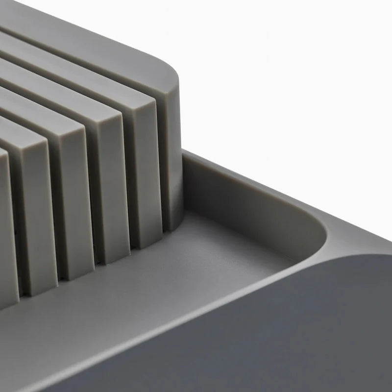 DrawerStore Compact 2-Tier Knife Organizer for 9 Knives - Grey