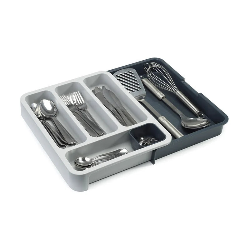 DrawerStore Expandable Cutlery Tray for Drawers 29-48cm - Grey