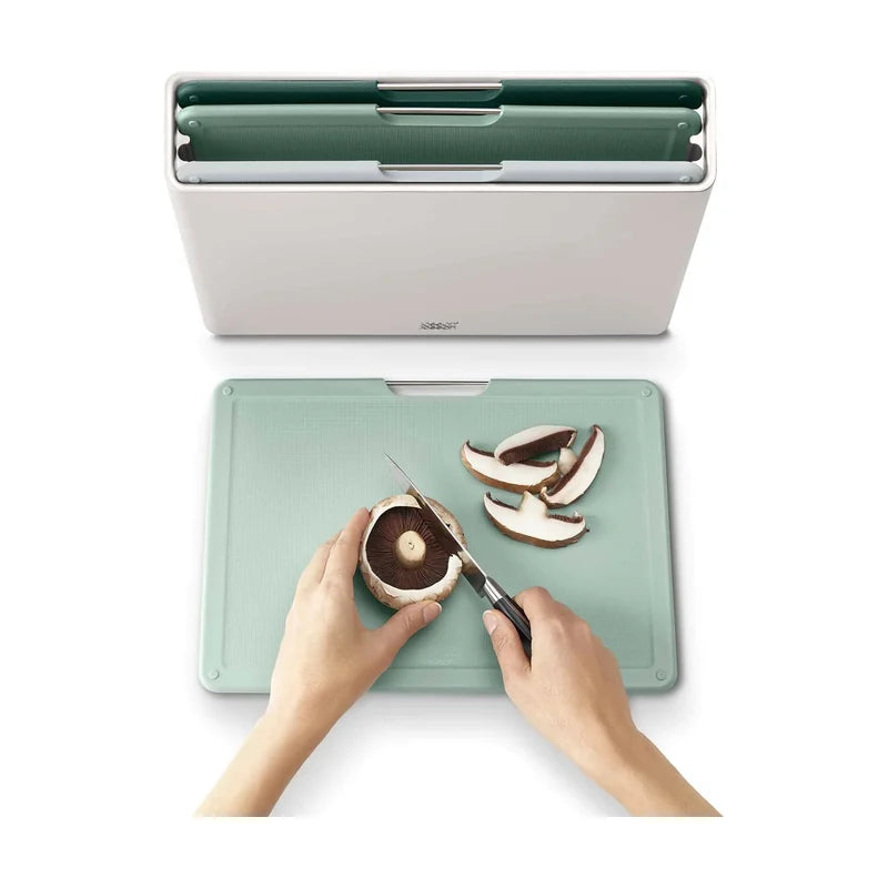 Folio Colour-Coded Chopping Board Set with Storage Case - Large, 4pcs, Green