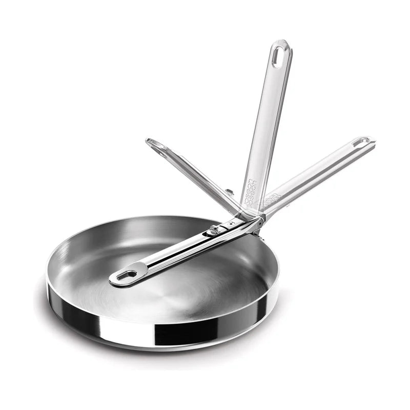 Space Folding Handle 3-Ply Stainless Steel Frying Pan - 24cm
