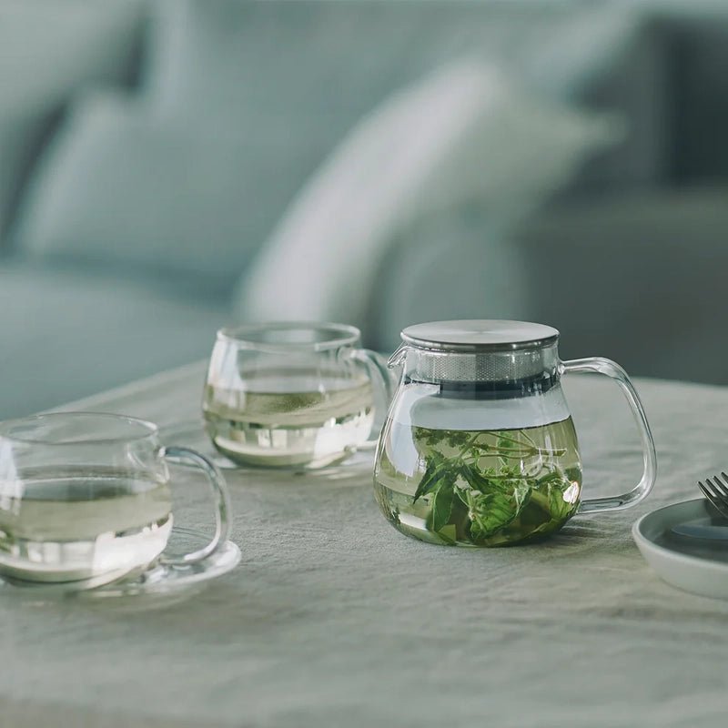 Unitea One Touch Heat-Resistant Glass Teapot with Strainer