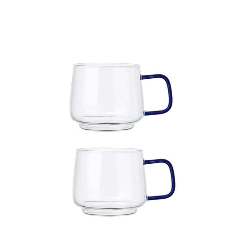 LA CAFETIERE Borosilicate Glass Mug With Colored Handle - Set of 2 in Kuwait - Waha Lifestyle