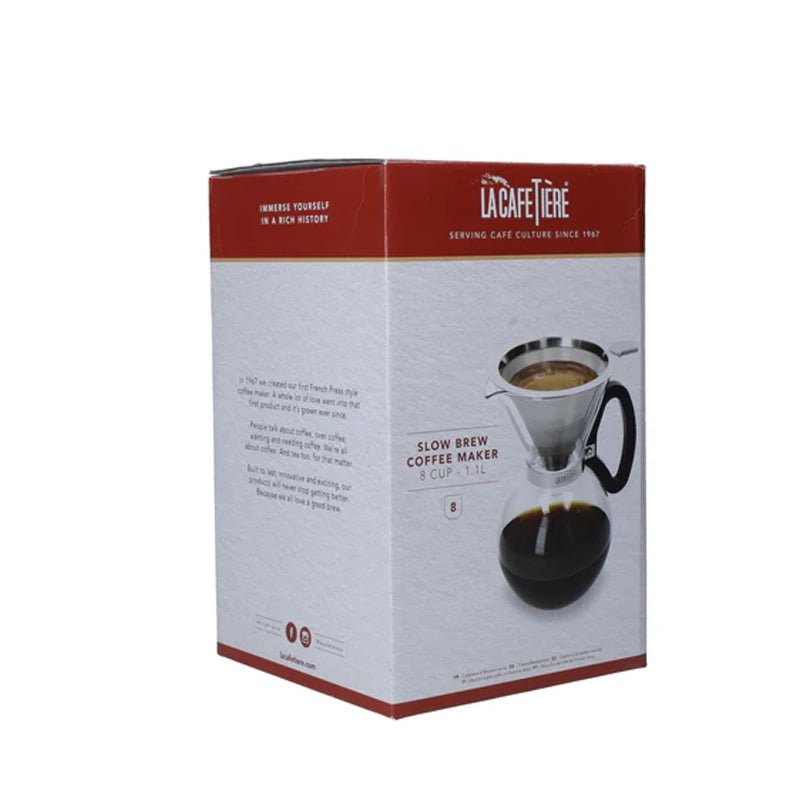 Pour Over Coffee Maker with Stainless Steel Coffee Dripper - 1.1L