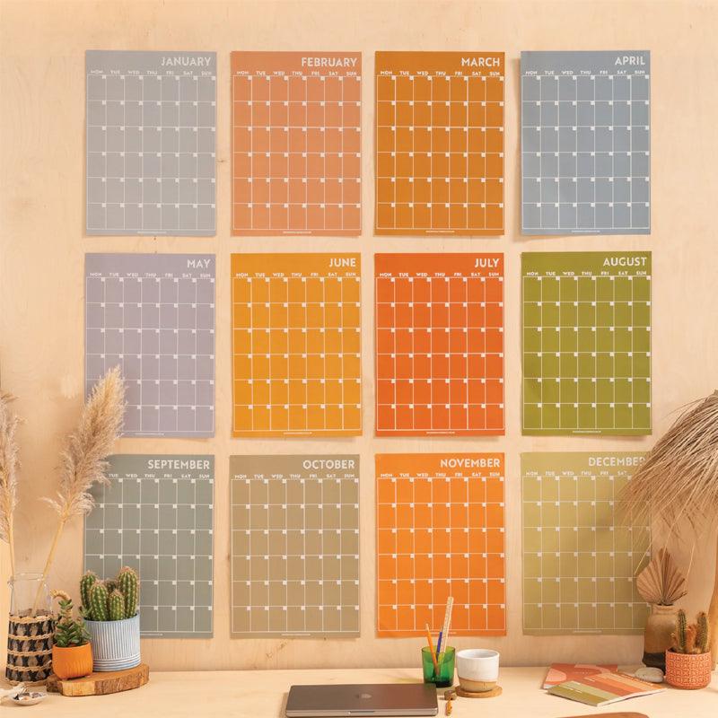 Large 12 Pages Monthly Undated Wall Planner - A3 - Waha Lifestyle