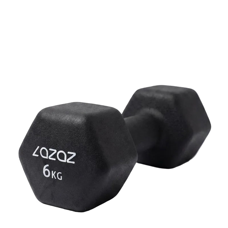 Lazaz Neoprene Hex Dumbbell with Non-Slip Grip – 6kg