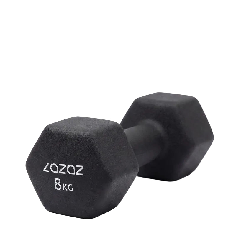 Lazaz Neoprene Hex Dumbbell with Non-Slip Grip – 8kg