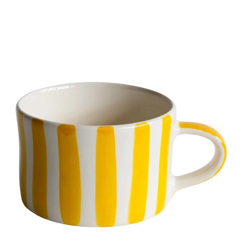 Handmade Ceramic Coffee Mug with Candy Stripes - 300ml