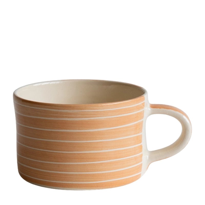 Handmade Ceramic Coffee Mug with Sgraffito Stripe - 300ml