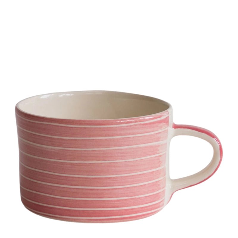 Handmade Ceramic Coffee Mug with Sgraffito Stripe - 300ml