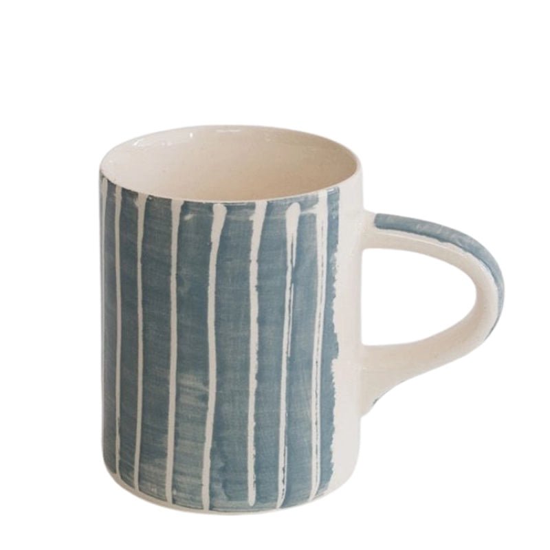 Handmade Ceramic Espresso Mug with Sgraffito Stripe - 60ml