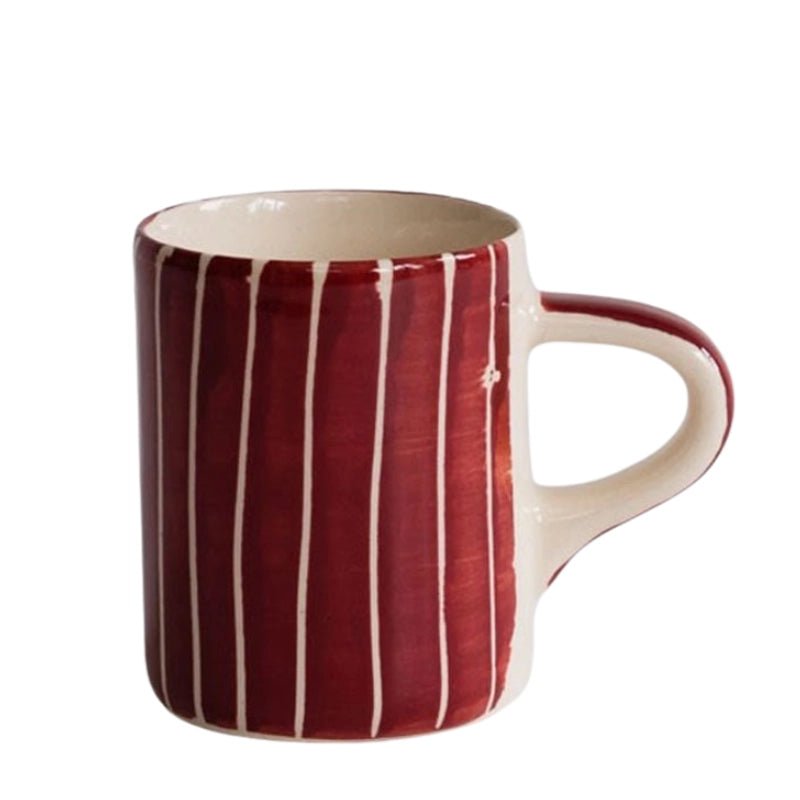 Handmade Ceramic Espresso Mug with Sgraffito Stripe - 60ml