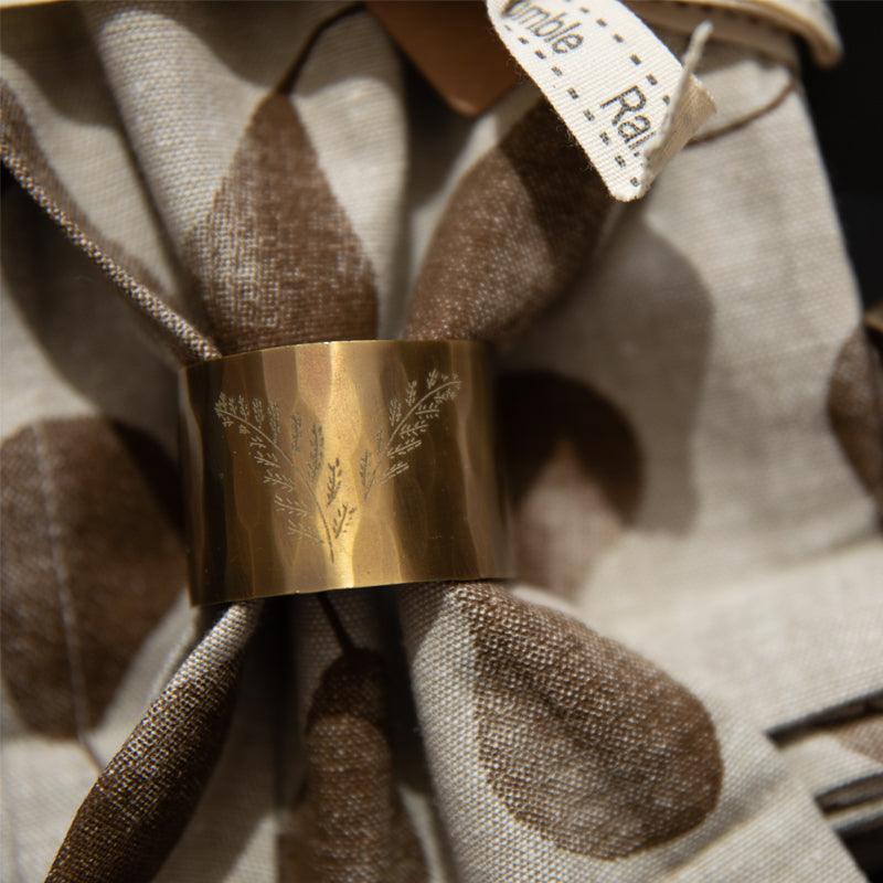 MW Home Brass Fern Napkin Ring Set - 4pcs - Waha Lifestyle