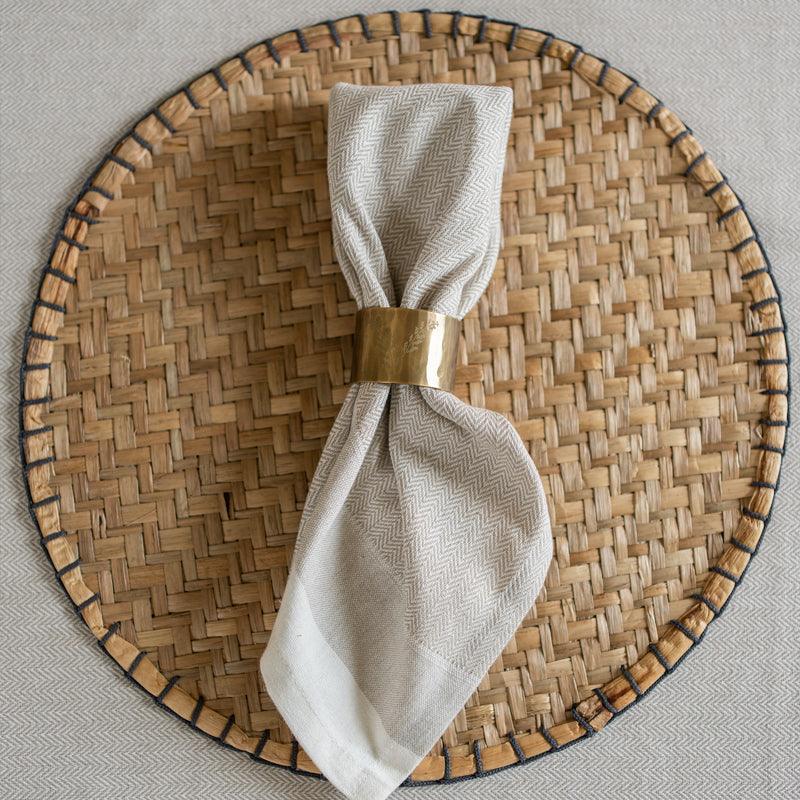 MW Home Brass Fern Napkin Ring Set - 4pcs - Waha Lifestyle
