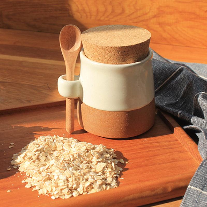 MW Home Yogurt Ceramic Pot With Cord Lid & Wooden Spoon - Waha Lifestyle