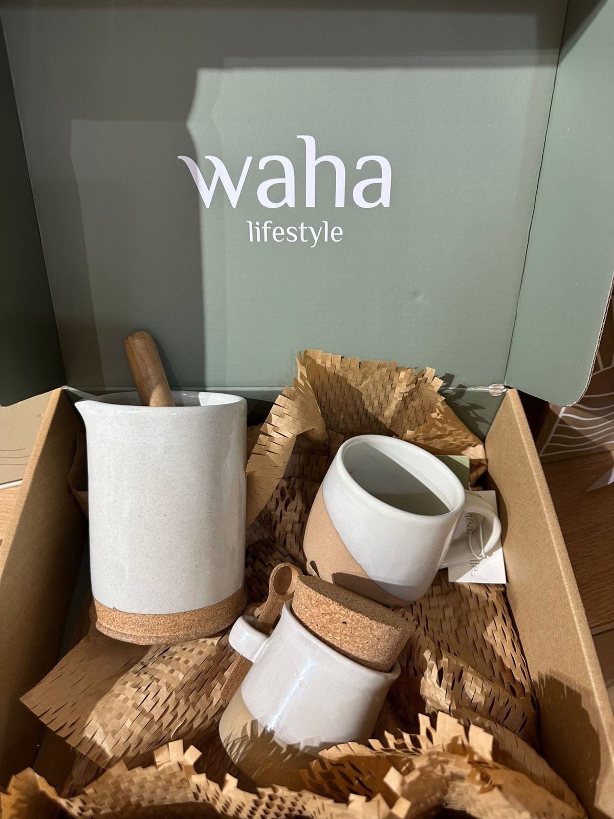 MW HOME Milk White Ceramic Kitchen Gift Set - 3Pcs in Kuwait - Waha Lifestyle