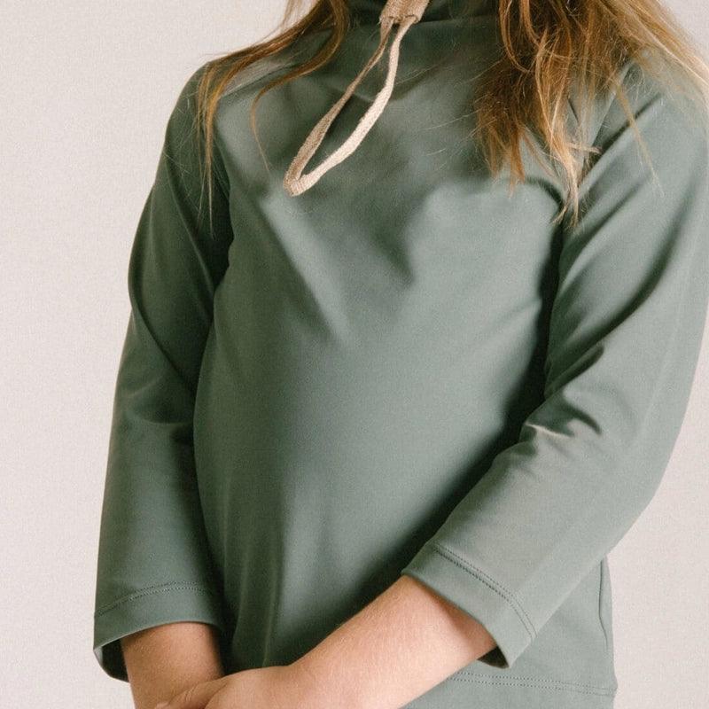 Nella Kids Rash Shirt With High Neck & Full Sleeves - Unisex - Moss - Waha Lifestyle