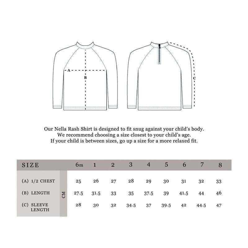 Nella Kids Rash Shirt With High Neck & Full Sleeves - Unisex - Moss - Waha Lifestyle