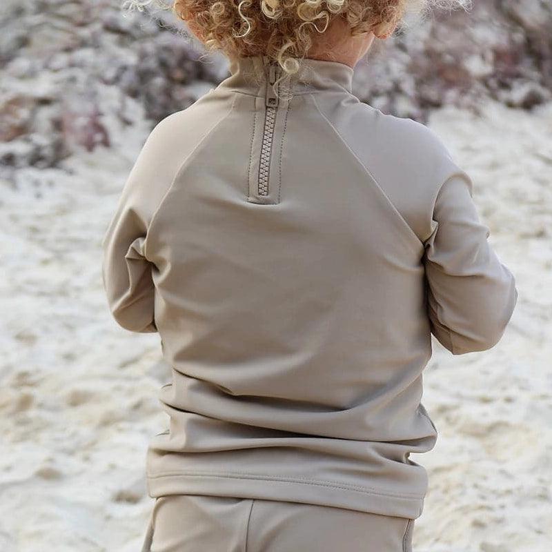 Nella Kids Rash Shirt With High Neck & Full Sleeves - Unisex - Sand - Waha Lifestyle
