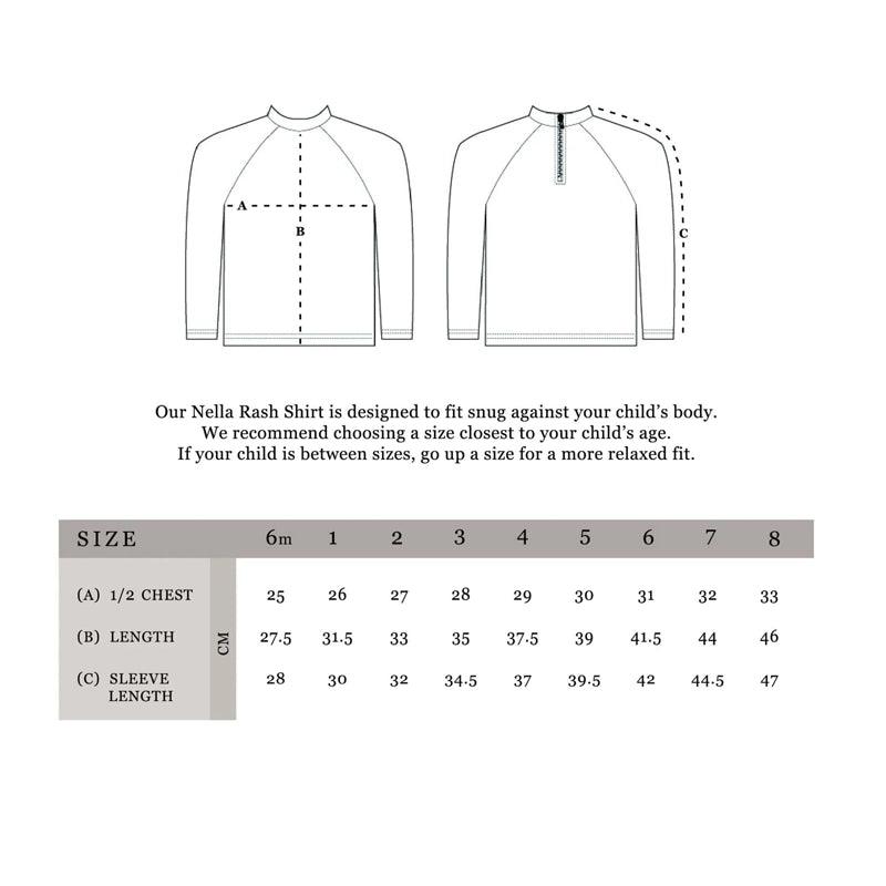 Nella Kids Rash Shirt With High Neck & Full Sleeves - Unisex - Sand - Waha Lifestyle