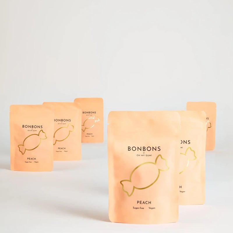Vegan Peach-Flavored Sugar-Free Bonbon Candies - 10pcs