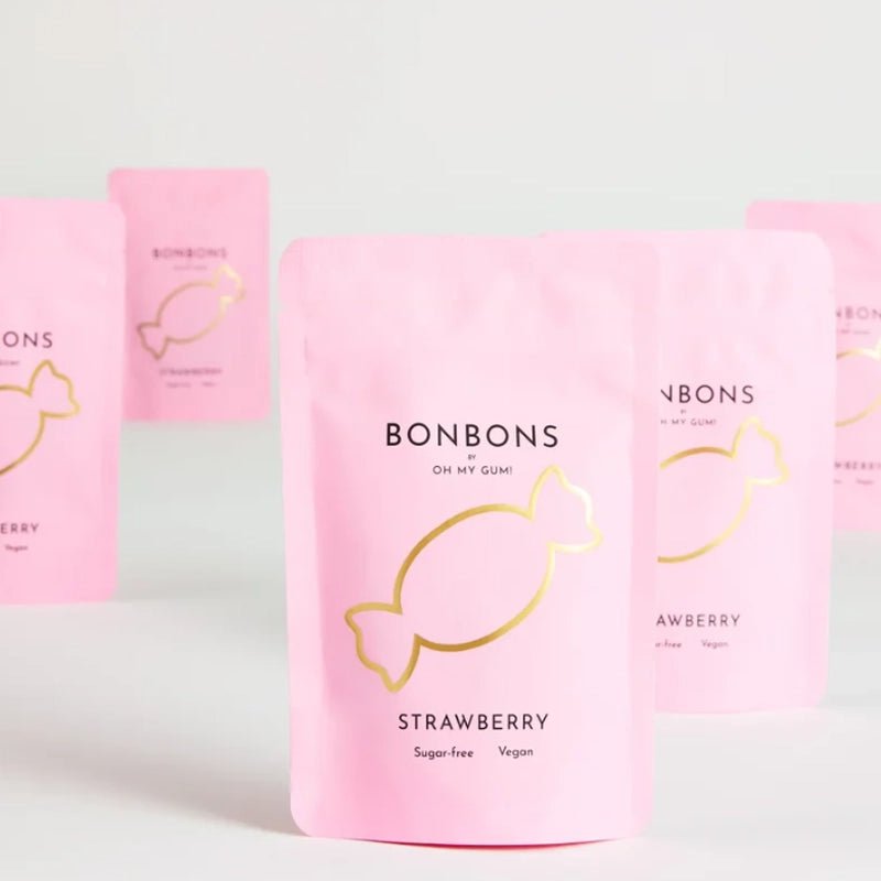 Vegan Strawberry-Flavored Sugar-Free Bonbon Candies - 10pcs