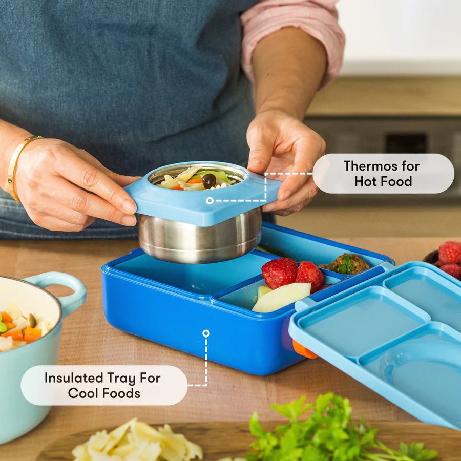 OMIE LIFE OmieBox Insulated Kids Bento Lunch Box with Leakproof Thermos Food Jar 3 Compartments in Kuwait - Waha Lifestyle