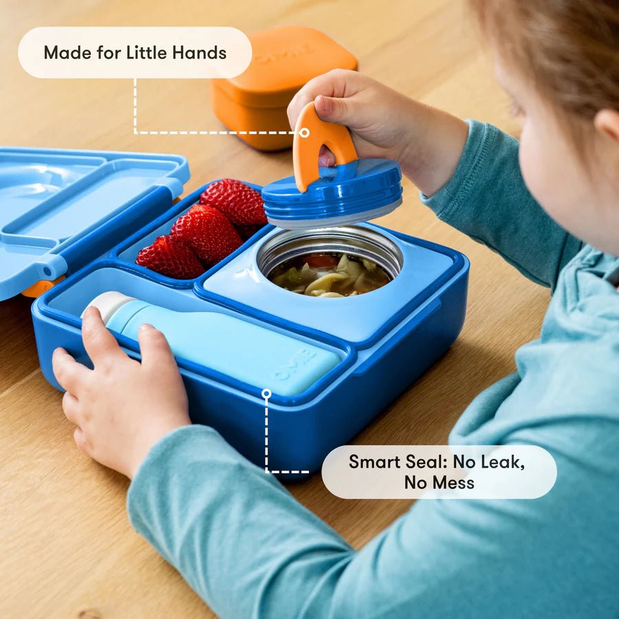 OMIE LIFE OmieBox Insulated Kids Bento Lunch Box with Leakproof Thermos Food Jar 3 Compartments in Kuwait - Waha Lifestyle