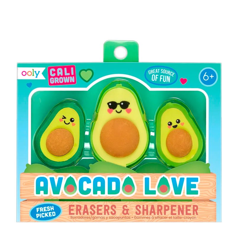 Avocado Love Eraser and Sharpener Set - 3pcs