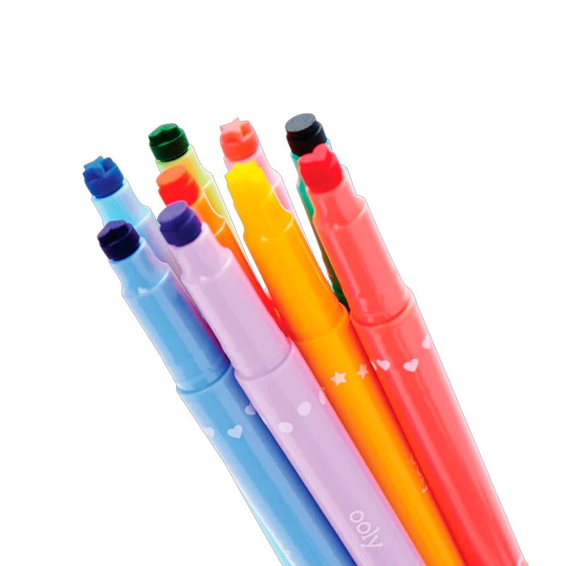Confetti Stamp Double-Ended Markers For Kids - 9pcs