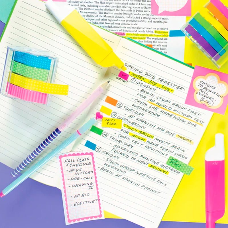 Do-Overs Erasable Highlighters Set with Chisel Tips - 6pcs