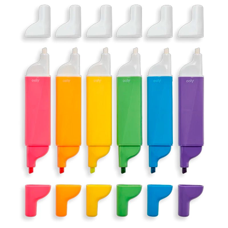 Do-Overs Erasable Highlighters Set with Chisel Tips - 6pcs