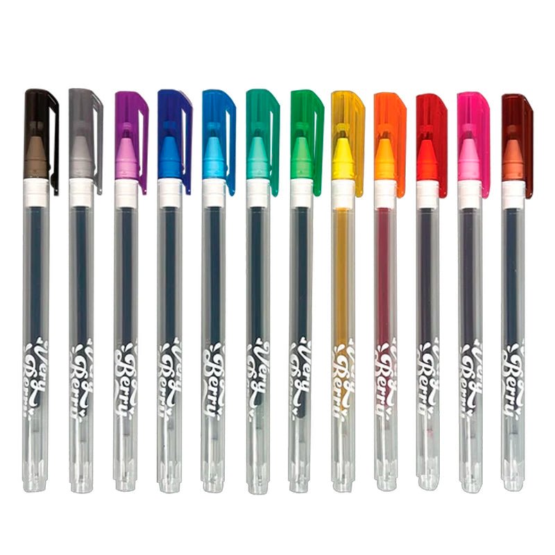 Very Berry Strawberry Scented Gel Pens For Kids - 12pcs