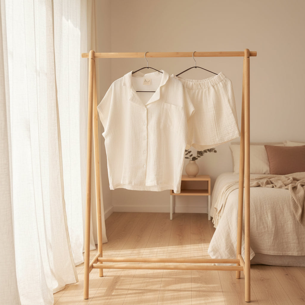 Porto Casual Two - piece Cotton Set - Off - white - Waha Lifestyle