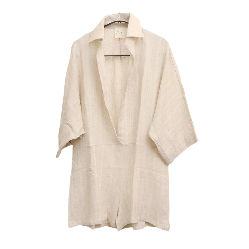Samanyolu Short Cotton Jumpsuit - Beige - Waha Lifestyle
