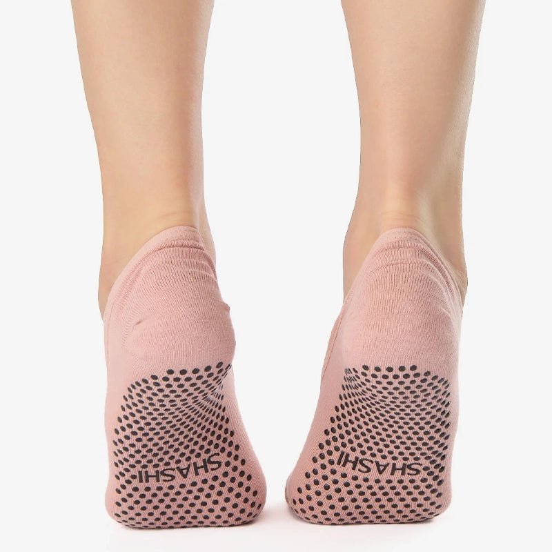 Cross Strap No Show Grip Socks - Ballet Pink