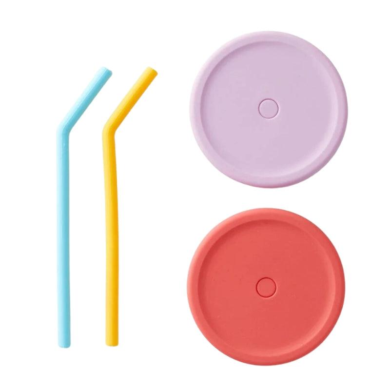 Silicone Straw & Lid Set - 4pcs - Waha Lifestyle