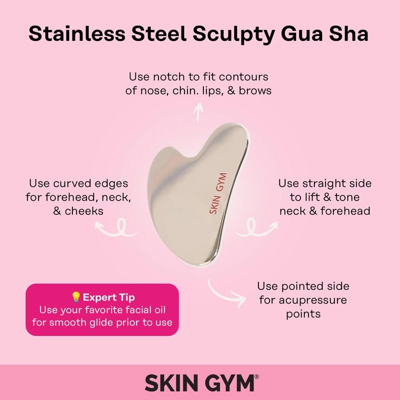 Cryo Stainless Steel Sculpty Heart Gua Sha
