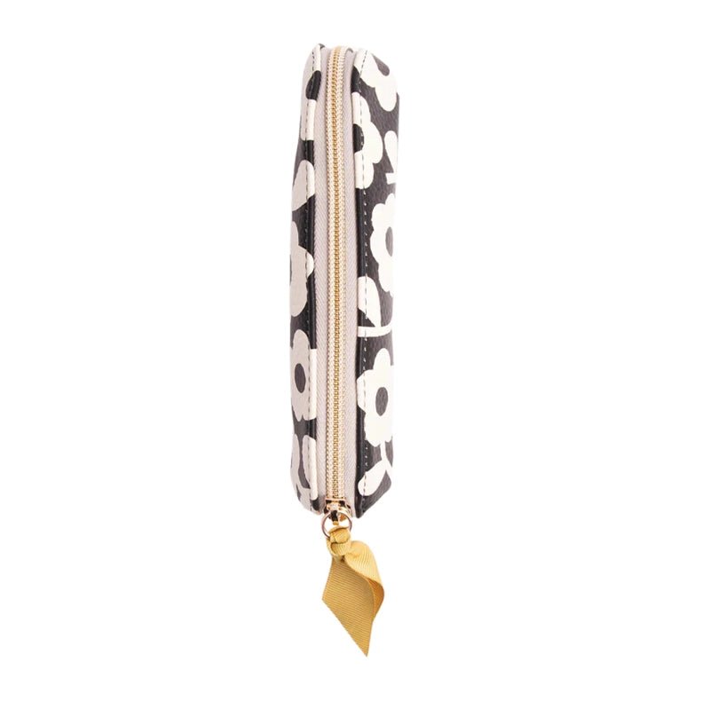 CAROLINE GARDNER Slim Pencil / Makeup Case with Monochrome Stripe Lining - Waha Lifestyle